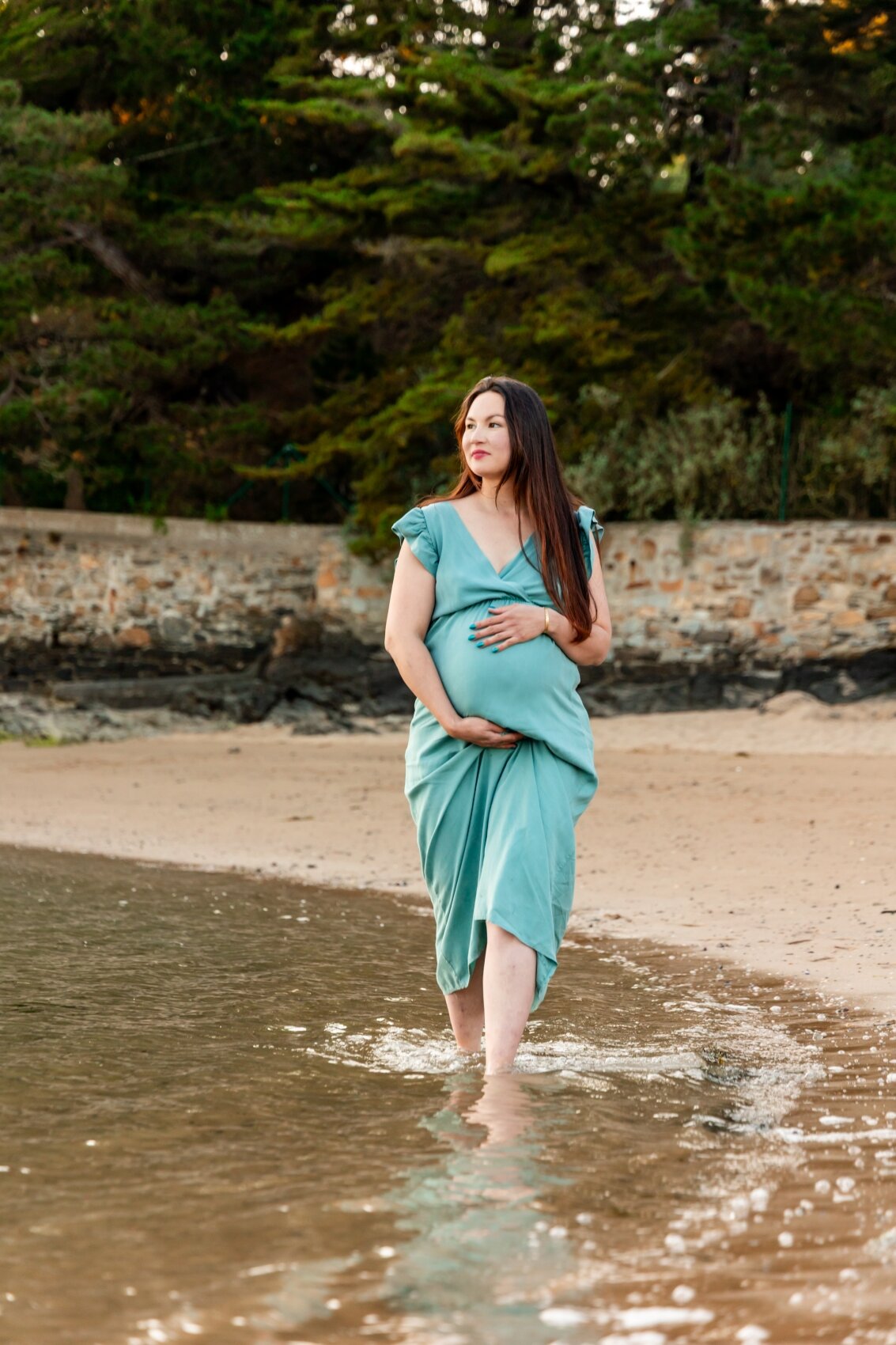 photographe grossesse bord de mer rance saint malo bretagne nature portrait maman ameliegraphie